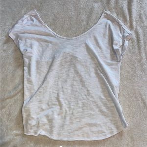 White tshirt with open twisted back